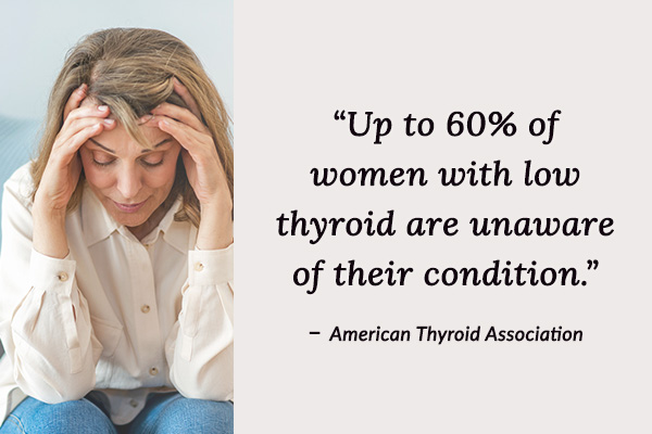 Up to 60% of women with low thyroid are unaware of their condition