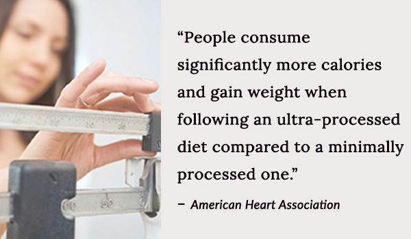 People consume more calories and gain weight when following an ultra-processed diet